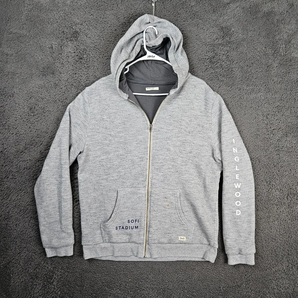 Marine‎ Layer SoFi Stadium Inglewood Full Zip Hoodie Gray Mens Large